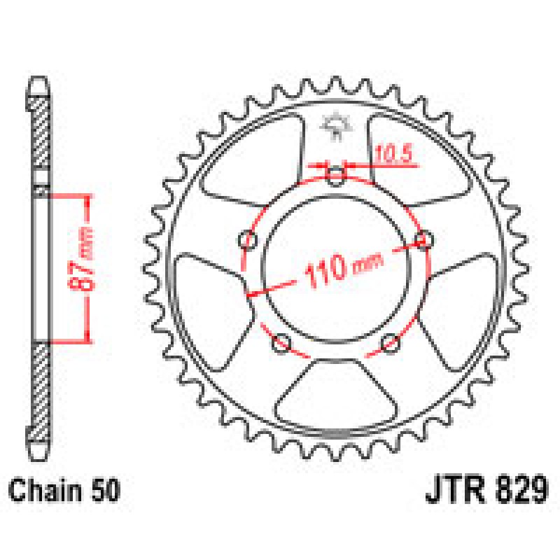 Звезда задняя JT JTR829.48 Suzuki GSF600F Bandit 1995-02 / VZ800